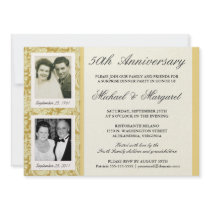 50th Anniversary Invitations - Then & Now Photos