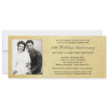 50th Anniversary Invitations - Vintage Gold Damask