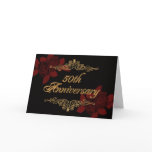 50th anniversary party card invite red black