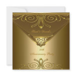 50th Anniversary Party Elegant Gold Art Deco 2 Invites