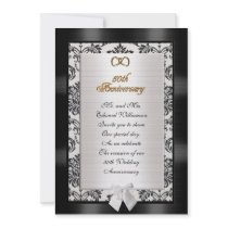 50th Anniversary party invitation formal damask