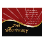 50th anniversary party invitation wedding gold red