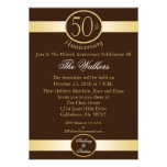 50th Anniversary Party Invitations In Brown & Gold