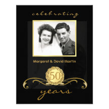50th Anniversary Party Invitations Vintage Accents