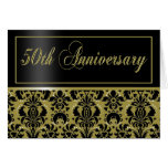 50th Anniversary Party Invite (Chaucer/black gold) Greeting Card