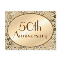 50th Anniversary Vintage Damask Postcards