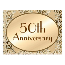 50th Anniversary Vintage Damask Postcards