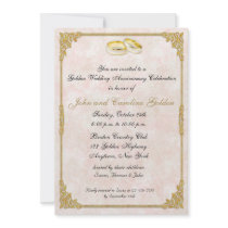 50th Anniversary Wedding Rings Invitation