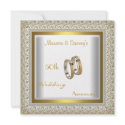 50th Anniversary Wedding White Gold Elegant invitations