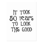 50th birthday, 50 years to look this good! postcards