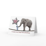 50th Birthday card with tightrope walking elephant