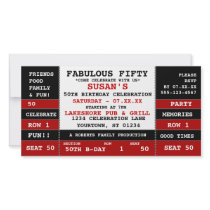 50th Birthday Concert Ticket Photo Cards