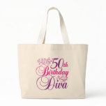 50th Birthday Diva Canvas Bag