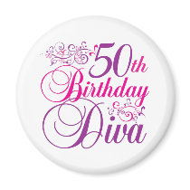 50th Birthday Diva Magnet