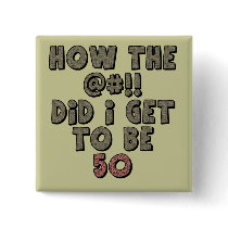 50th Birthday Favour Button