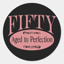 50th birthday, Fifty - Aged to Perfection Sticker