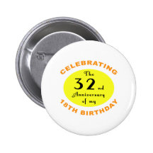 50th Birthday Gag Gift Button