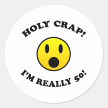 50th Birthday Gag Gifts Round Stickers
