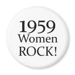 50th Birthday Gifts, 1959 Women Rock! Fridge Magnets