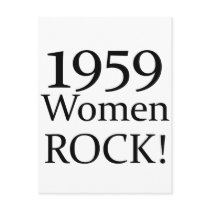 50th Birthday Gifts, 1959 Women Rock! Postcard
