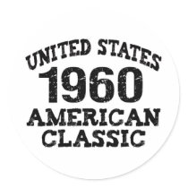50th Birthday Gifts, 1960 Round Stickers