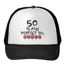 50th birthday gifts, 50 is 5 perfect 10s! mesh hat
