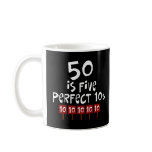 50th birthday gifts, 50 is 5 perfect 10s! mug