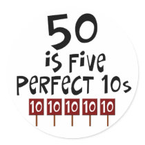 50th birthday gifts, 50 is 5 perfect 10s!