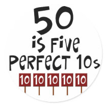 50th birthday gifts, 50 is 5 perfect 10s!
