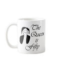 50th birthday gifts, The Queen is 50 - portrait mugs