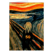 50th Birthday Gifts, The Scream 50! Card