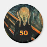 50th Birthday Gifts, The Scream 50! Fridge Magnets