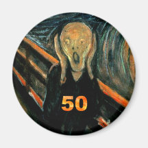 50th Birthday Gifts, The Scream 50! Fridge Magnets