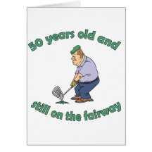 50th Birthday Golfer Gag Gift Greeting Cards