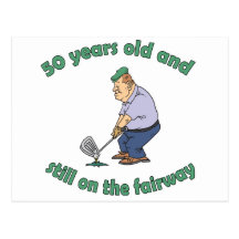 50th Birthday Golfer Gag Gift Postcard