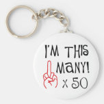 50th birthday Middle Finger Salute Keychain