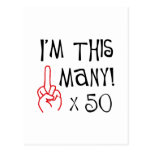 50th birthday Middle Finger Salute Postcard
