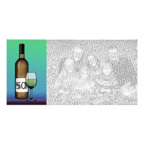 50th birthday or anniversary : wine bottle & glass