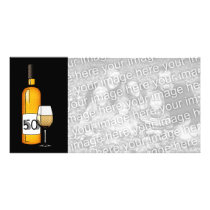 50th birthday or anniversary : wine bottle & glass