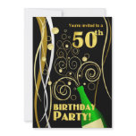 50th Birthday Party - Fun and Festive Champagne invitations