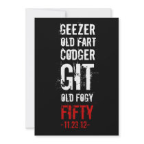 50th Birthday Party Geezer Personalized Invite