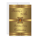 50th Birthday Party Gold on Gold Custom Invite