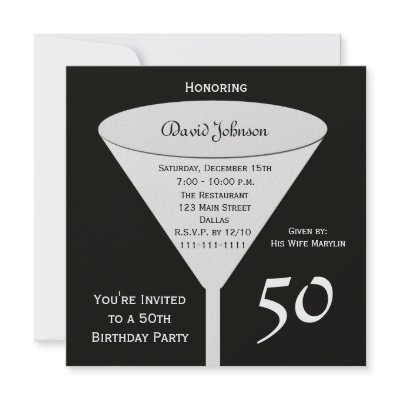 50th Birthday Party Invitation -- 50 in Black by henishouseofpaper
