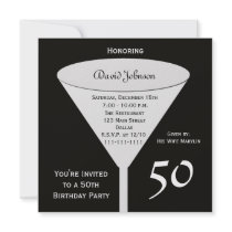 50th Birthday Party Invitation -- 50 in Black