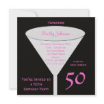 50th Birthday Party Invitation -- 50 in Pink