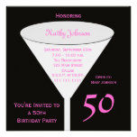 50th Birthday Party Invitation -- 50 in Pink