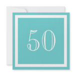 50th Birthday Party Invitation - Aqua invitations