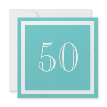 50th Birthday Party Invitation - Aqua