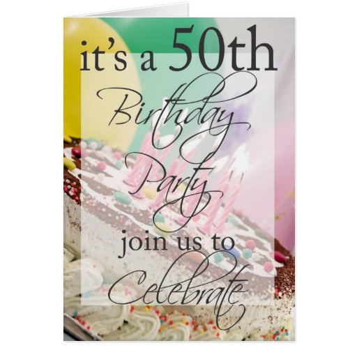 50th Birthday Party Invitation Cards