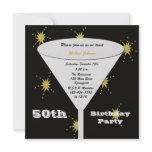 50th BIrthday Party Invitation -- Gold 50th Toast